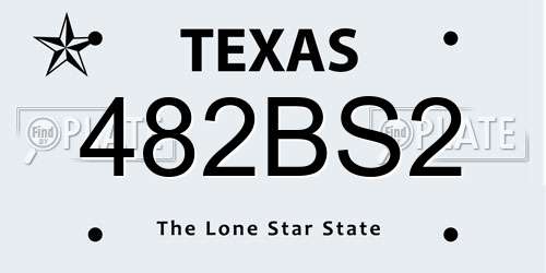 482BS2 Texas License Plate