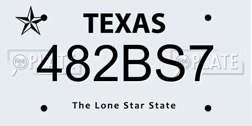 482BS7 Texas License Plate