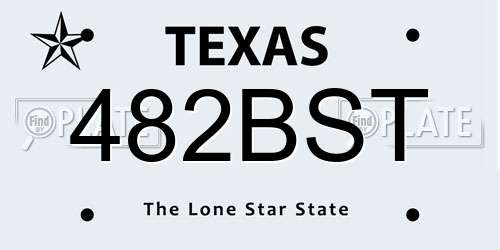 482BST Texas License Plate