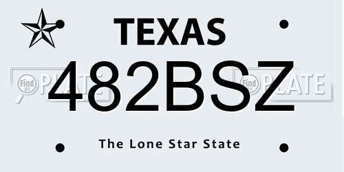 482BSZ Texas License Plate