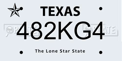 482KG4 Texas License Plate