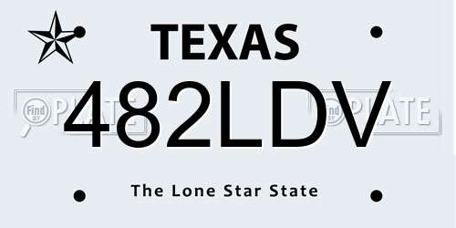 482LDV Texas License Plate