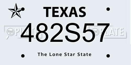 482S57 Texas License Plate