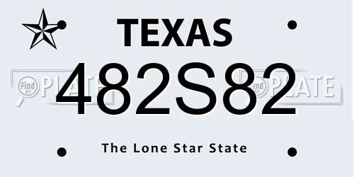 482S82 Texas License Plate