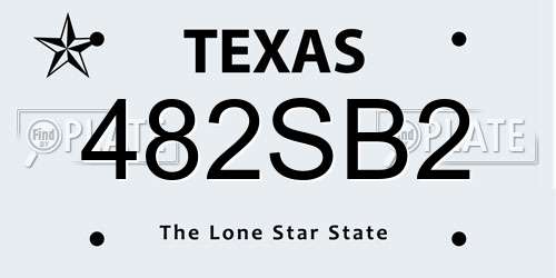 482SB2 Texas License Plate