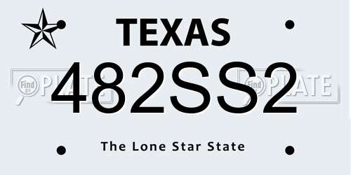 482SS2 Texas License Plate