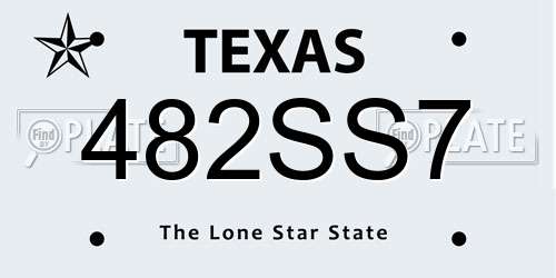 482SS7 Texas License Plate
