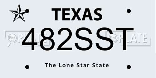 482SST Texas License Plate