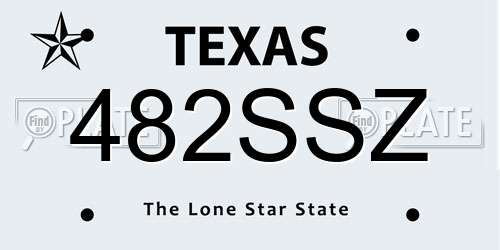 482SSZ Texas License Plate