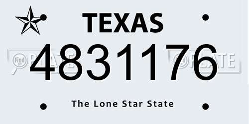 4831176 Texas License Plate