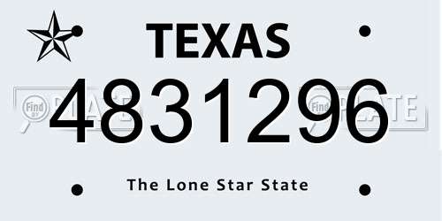 4831296 Texas License Plate