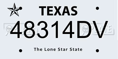 48314DV Texas License Plate