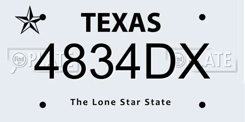 4834DX Texas License Plate