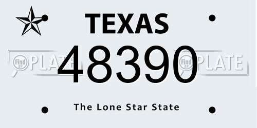 48390 Texas License Plate