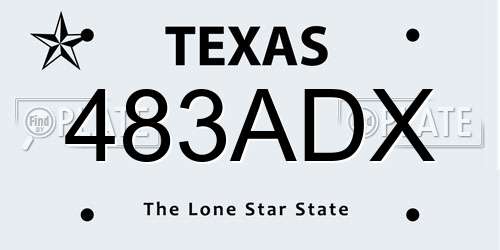 483ADX Texas License Plate