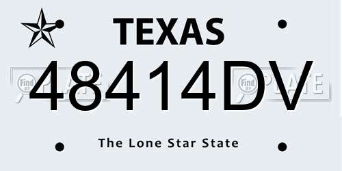 48414DV Texas License Plate