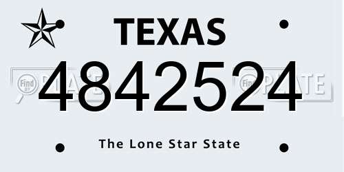 4842524 Texas License Plate