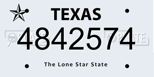 4842574 Texas License Plate