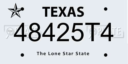 48425T4 Texas License Plate