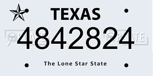4842824 Texas License Plate