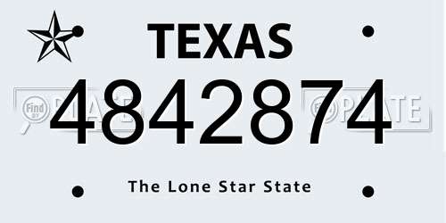 4842874 Texas License Plate