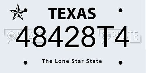 48428T4 Texas License Plate