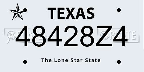 48428Z4 Texas License Plate