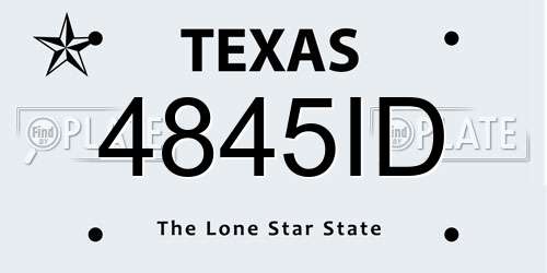 4845ID Texas License Plate