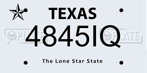 4845IQ Texas License Plate