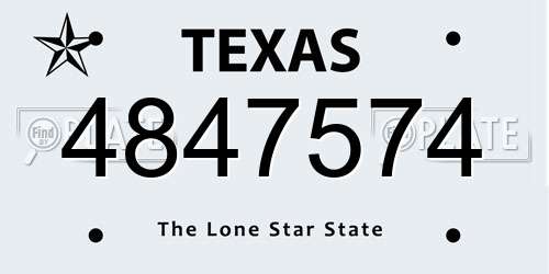 4847574 Texas License Plate
