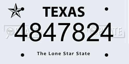 4847824 Texas License Plate