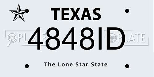 4848ID Texas License Plate