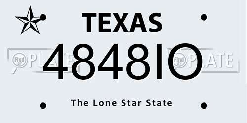 4848IO Texas License Plate