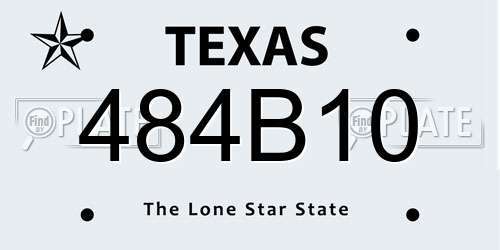 484B10 Texas License Plate