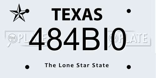 484BI0 Texas License Plate