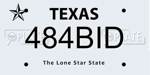 484BID Texas License Plate
