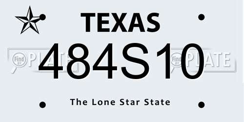 484S10 Texas License Plate