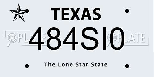 484SI0 Texas License Plate