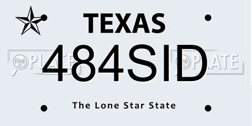 484SID Texas License Plate