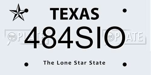 484SIO Texas License Plate