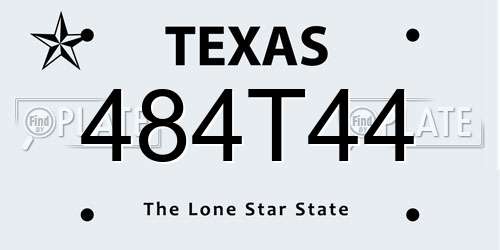 484T44 Texas License Plate