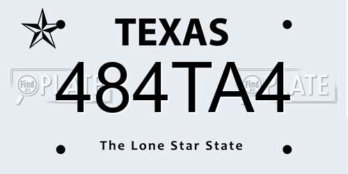 484TA4 Texas License Plate