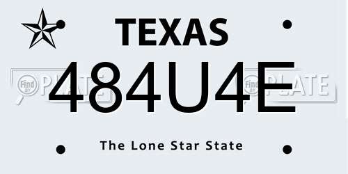 484U4E Texas License Plate