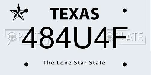 484U4F Texas License Plate