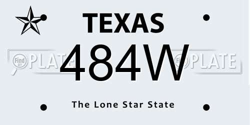 484W Texas License Plate