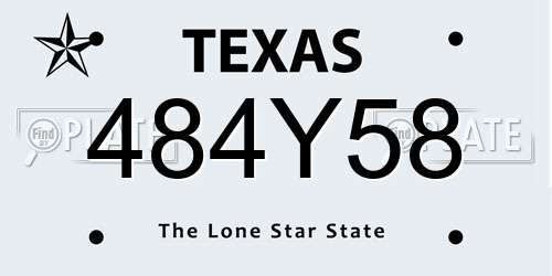484Y58 Texas License Plate