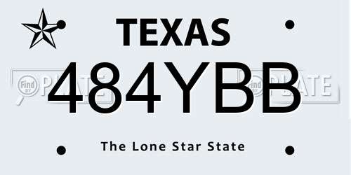 484YBB Texas License Plate