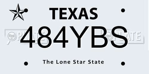 484YBS Texas License Plate