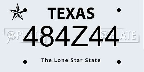 484Z44 Texas License Plate