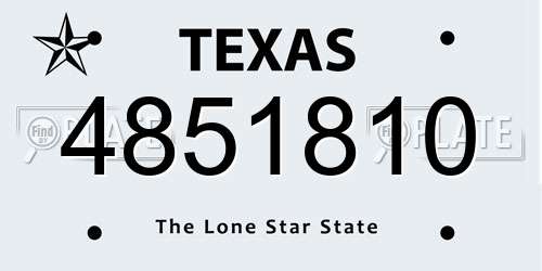 4851810 Texas License Plate